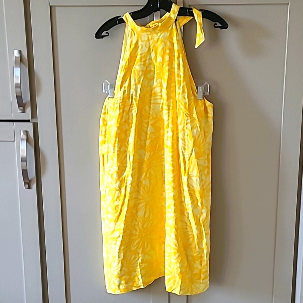Modcloth yellow floral dress. Size L 3/$30
